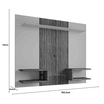 Painel Atlas Off-white Com Cinamomo Com Ripado - Bechara