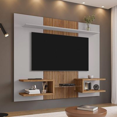 Painel Atlas Off-white Com Cinamomo Com Ripado - Bechara