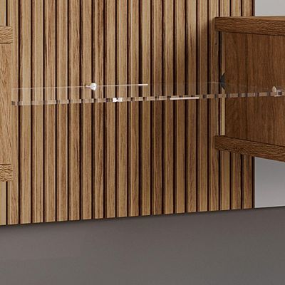 Painel Atlas Off-white Com Cinamomo Com Ripado - Bechara