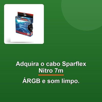 Cabo Guitarra Sparflex Nitro 7m Preto