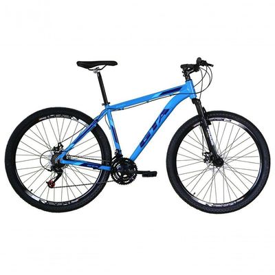Bicicleta Aro 29 Gta Start Alumínio 27v K7 Freio A Disco Garfo Suspensão Mountain Bike Azul Tam: 19