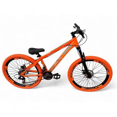 Bicicleta Aro 26 Vikingx Tuff Freeride 21v Aro Vmaxx Freio A Disco Garfo Suspensão Pneu Flame Laranja X30