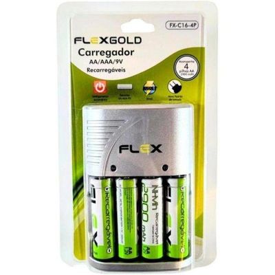 Carregador De Pilhas Aa-aaa-9v Fxc164p Bivolt Flex