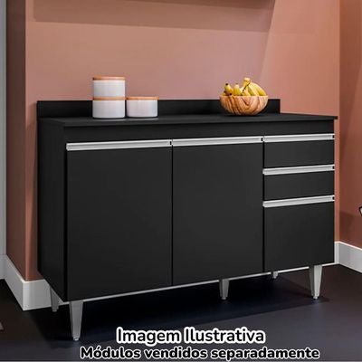 Tampo Para Balcao 120 Cm Bp Preto Eratto Moveis Preto