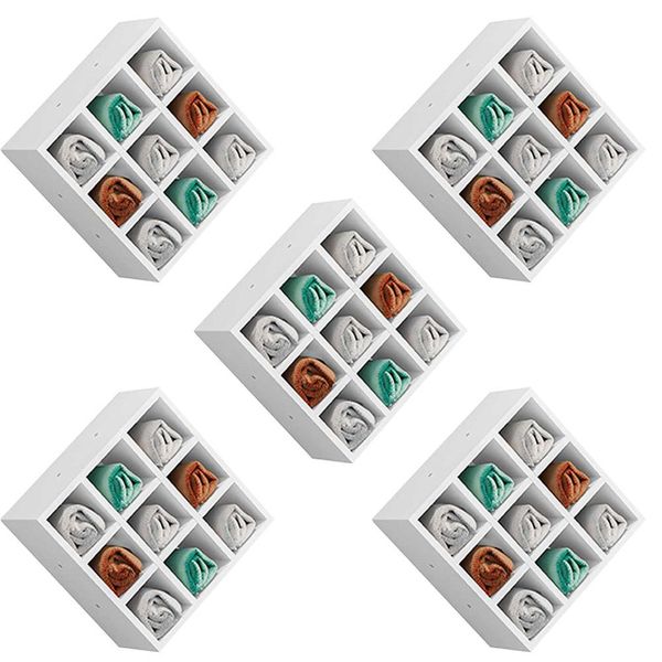 Kit 05 Nichos Porta Toalhas 09 Lugares 40x40cm Branco - Gran Belo