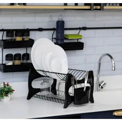 Escorredor De Louca Cozinha Prato Copo Duplo Porta Talheres