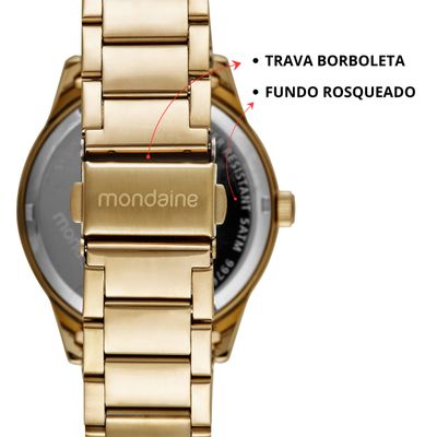 Relógio Analógico Feminino Mondaine Dourado 99765LPMVDE3