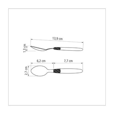 Kit 24 Colher Cha Tramontina Ipanema Inox Vermelho