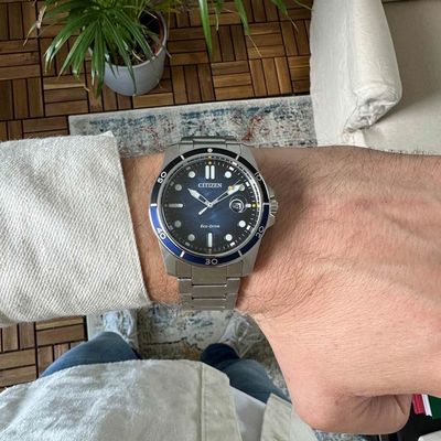 Relógio Citizen Masculino Ref: Aw1810-85l Solar Prateado Eco-Drive
