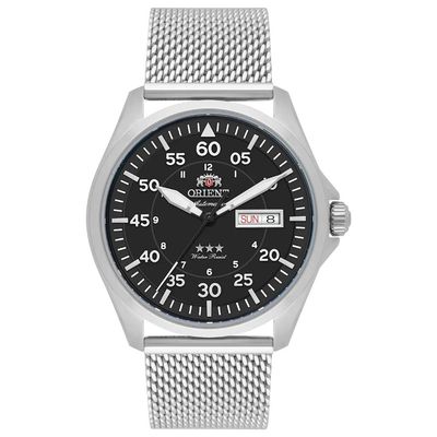 Relógio Orient Masculino Ref: Yn6ss009 P2sx Automático Mesh Prateado