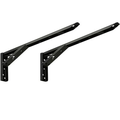 Kit 01 Par Suporte Para Mesa Dobrável Retrátil 30 cm H02 Mão Francesa Preto - Lyam