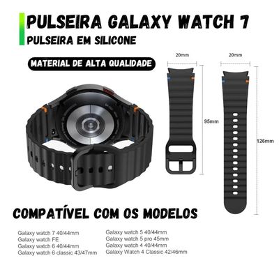 Pulseira SmartWatch Preta Ondas Moderna Para Watch 5 PRO