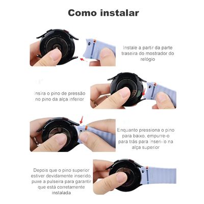 Pulseira SmartWatch Preta Ondas Moderna Para Watch 5 PRO