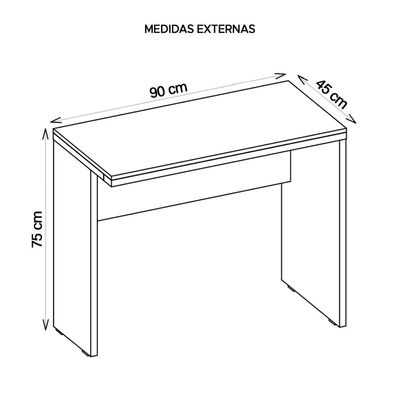 Mesa De Computador Studio Nogueira / Preto Tex - Caemmun
