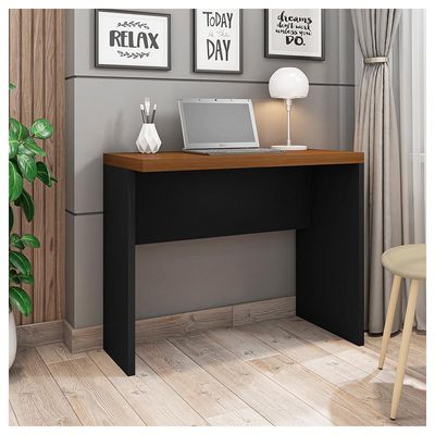 Mesa De Computador Studio Nogueira / Preto Tex - Caemmun