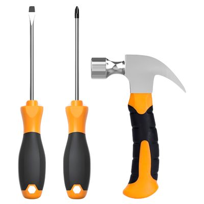 Conjunto Kit 3 Ferramentas Compacto – Martelo e Chaves Essenciais para Reparos Rápidos