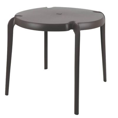 Mesa Plástica Redonda 79x71cm Marrom Tramontina Clarice Quiosque Jardim Área Externa