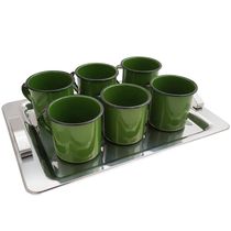 Jogo 6 Canecas Esmaltadas Café 400ml Ágata