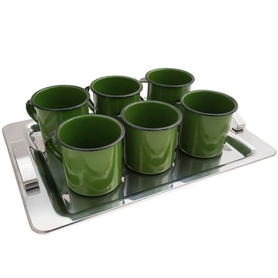 Jogo 6 Canecas Esmaltadas Café 400ml Ágata
