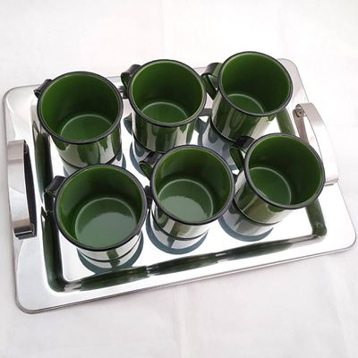 Jogo 6 Canecas Esmaltadas Café 400ml Ágata