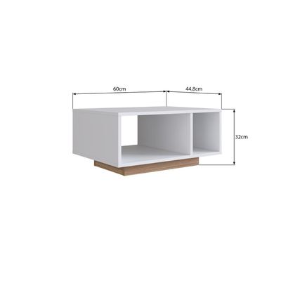 Mesa de Centro Com Nichos B58 Branco Emovell