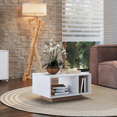 Mesa de Centro Com Nichos B58 Branco Emovell