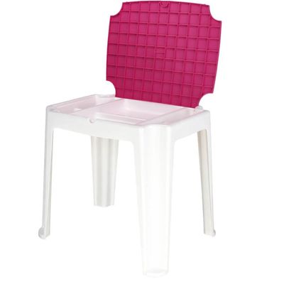 Kit 4 Mesinhas Plásticas Tramontina para Atividades Infantis Rosa com Compartimento para Organizar