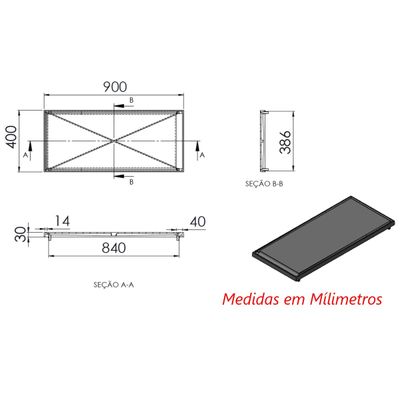 Chapa Bifeteira Lisa Fogão Industrial Sobrepor Ferro 40x90cm