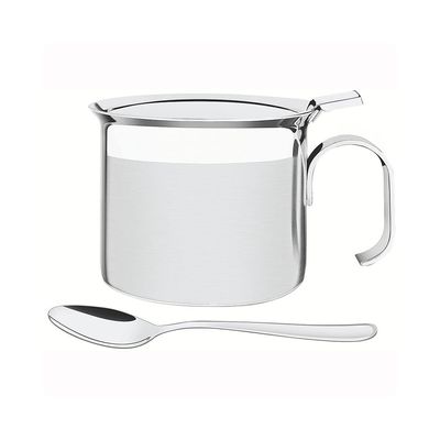 Açucareiro Buena com Alça em Inox com Colher Detalhe Brilho 8cm - Tramontina Cinza