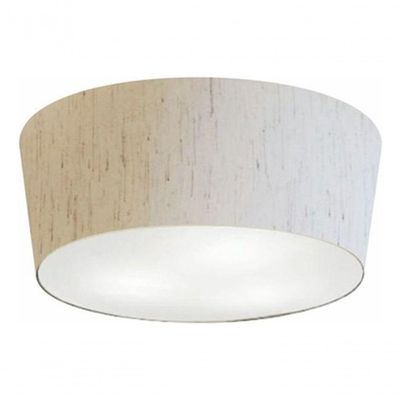 Plafon Cone Md-3003 Cúpula Em Tecido 12/40x35cm Linho Bege - Bivolt