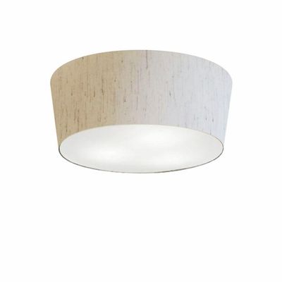 Plafon Cone Md-3003 Cúpula Em Tecido 12/40x35cm Linho Bege - Bivolt