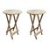 Kit 2 Conjuntos De Mesa Bistrô Dobravel Em Madeira Padrão - Sem Pintura / Crua - Marrom