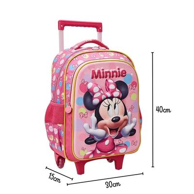 Mochila De Carrinho Escolar Minnie 3d Xeryus