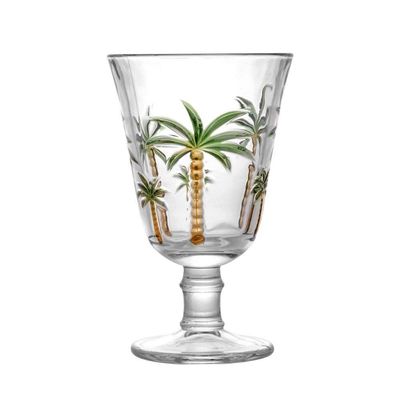 Conjunto 6 Taças água De Cristal Palm Hand Painting 240 Ml Lyor