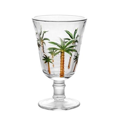Conjunto 6 Taças água De Cristal Palm Hand Painting 240 Ml Lyor