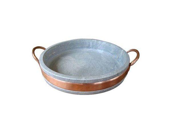 Assadeira de Pedra Sabão com Alça de Cobre 29,0 Cm