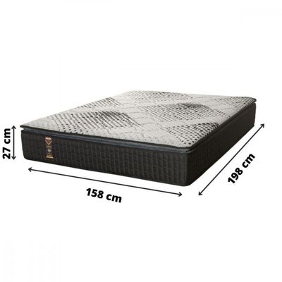 Colchão Queen Size Laguna 1,58x1,98x0,27cm Preto Com Cinza