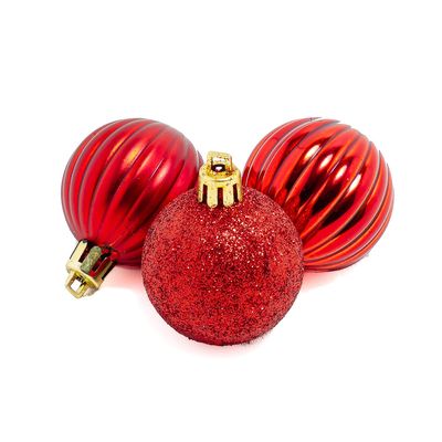 Tubo Bola Natal Le 4cm com 18 Unidades Vermelho