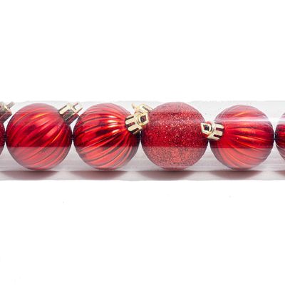 Tubo Bola Natal Le 4cm com 18 Unidades Vermelho