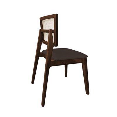 Kit 4 Cadeiras De Jantar Tela Premium Madeira Maciça Manuela Marrom Veludo Mel
