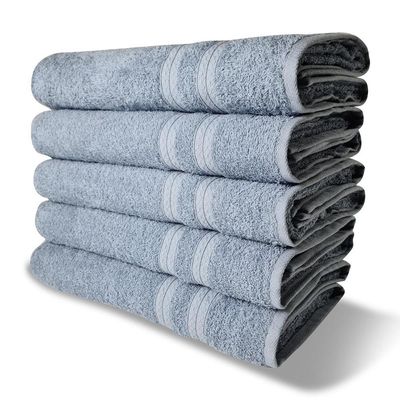 Kit 5 Toalhas de Banho 430g/m² Grande Grossa 80x150cm Itália Soft  - Azul
