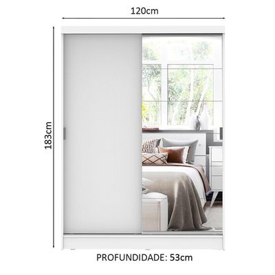 Quarto Guarda-Roupa Luke Cabeceira 2 Criados Branco Madesa