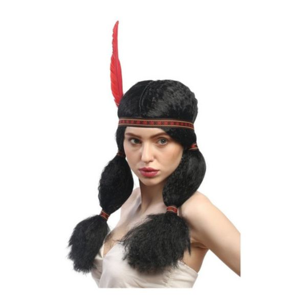 Fantasia Peruca De Índia Com Faixa E Pena Cosplay Festas Fantasia Peruca De Índia Com Faixa E Pena Cosplay Festas