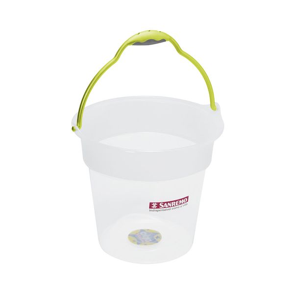 Balde Sanremo em Plástico Cristal Transparente com Alça 8L