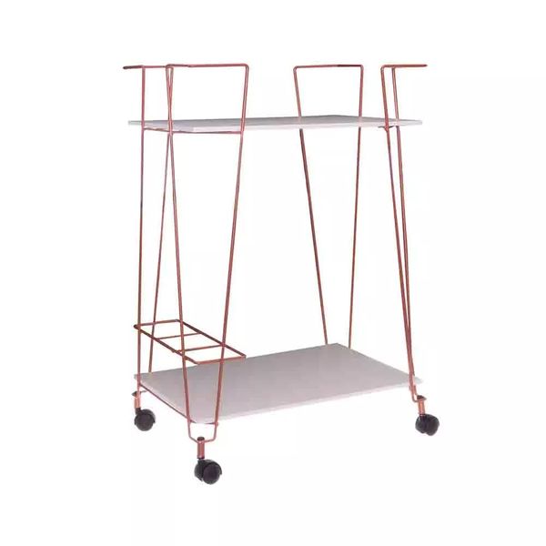 Carrinho Organizador Multiuso Metaltru em Aço e Madeira Cobre Carrinho Organizador Multiuso Metaltru em Aço e Madeira Cobre