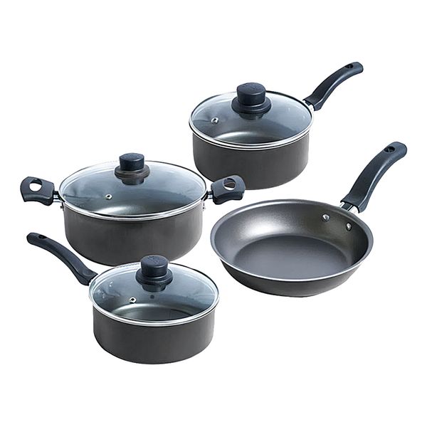 Conjunto de Panelas Antiaderente Eirilar Copacabana Grafite com 4 Peças