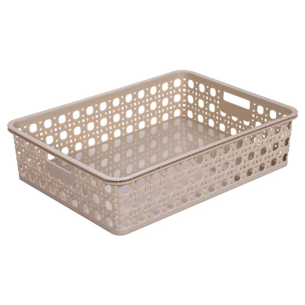 Cesta Organizadora Plasútil em Plástico Bege 4,5L