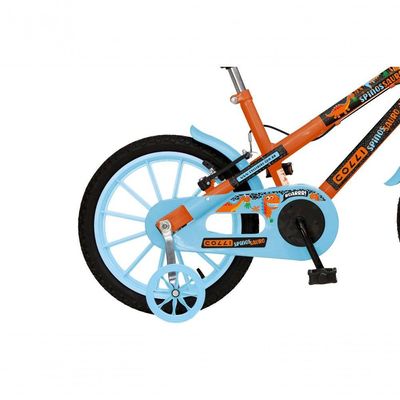 Bicicleta Dinos Spinossauro Aventuras, Aro 16, Quadro 12, Com Freios V-brake, Com Rodas De Apoio E Capa Corrente