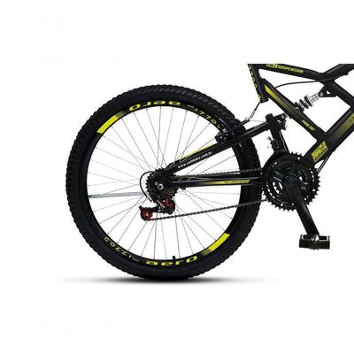 Bicicleta Gps 148 Dupla Suspensão E Freios V-brake, Aro 26 Aero, 36 Raias, 21 Marchas Colli