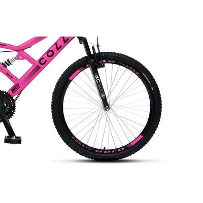 Bicicleta Gps 148 Dupla Suspensão E Freios V-brake, Aro 26 Aero, 36 Raias, 21 Marchas Colli Rosa